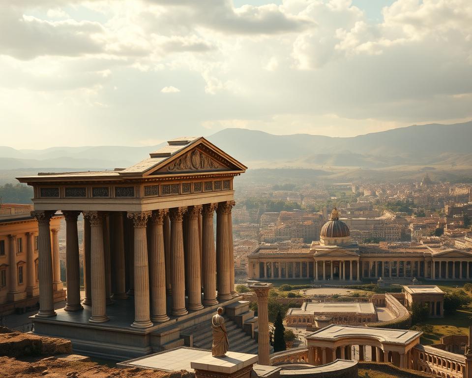 A majestic scene of Augustus Caesar, the first Roman emperor, standing tall amidst a dramatic landscape. In the foreground, a grand temple with intricate architecture and ornate columns, bathed in warm, golden light. In the middle ground, a sprawling city with bustling streets and towering structures, reflecting the grandeur of the Imperium. In the background, rolling hills and a serene sky, conveying a sense of power and stability. The atmosphere is one of regal authority and imperial might. The image is captured with a wide, cinematic lens, emphasizing the scale and grandeur of the setting. "Język włoski dla Polaków" A majestic scene of Augustus Caesar, the first Roman emperor, standing tall amidst a dramatic landscape. In the foreground, a grand temple with intricate architecture and ornate columns, bathed in warm, golden light. In the middle ground, a sprawling city with bustling streets and towering structures, reflecting the grandeur of the Imperium. In the background, rolling hills and a serene sky, conveying a sense of power and stability. The atmosphere is one of regal authority and imperial might. The image is captured with a wide, cinematic lens, emphasizing the scale and grandeur of the setting. "Język włoski dla Polaków"