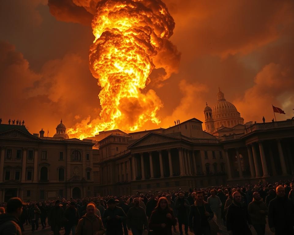 wielki pożar Rzymu, Neron i pożar, trzęsienia ziemi Rzym,